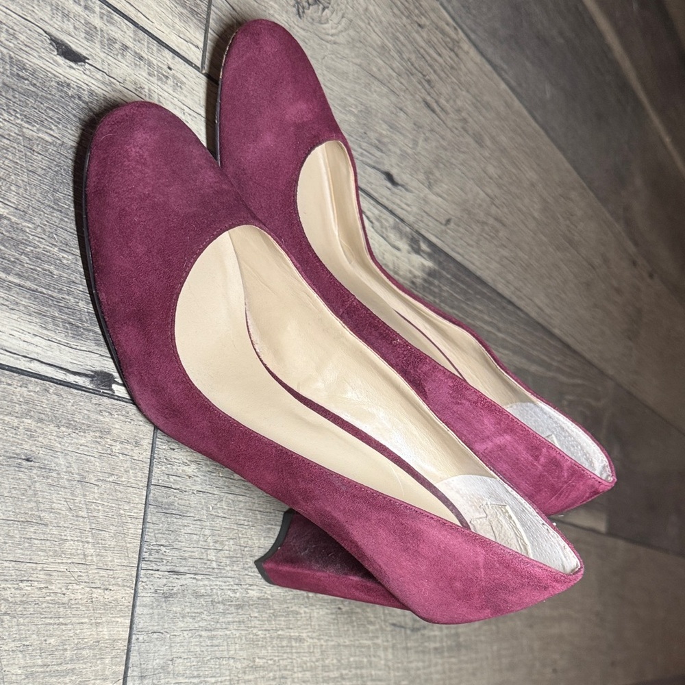 Ann Taylor Burgundy Suede Heels